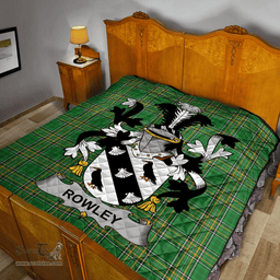Scottish Rowley Or O'Rowley Irish Coat of Arms Family Crest Quilt Irish National Tartan Irish County Quilts