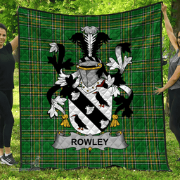 Scottish Rowley Or O'Rowley Irish Coat of Arms Family Crest Quilt Irish National Tartan Irish County Quilts
