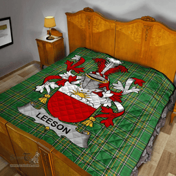 Scottish Leeson Irish Coat of Arms Family Crest Quilt Irish National Tartan Irish County Quilts