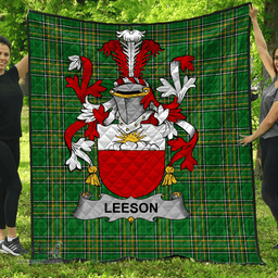 Scottish Leeson Irish Coat of Arms Family Crest Quilt Irish National Tartan Irish County Quilts