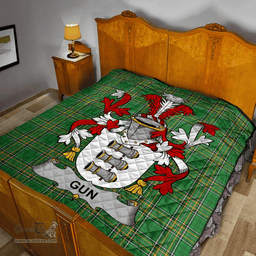 Scottish Gun Irish Coat of Arms Family Crest Quilt Irish National Tartan Irish County Quilts