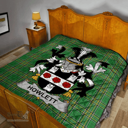 Scottish Howlett Or Hewlett Irish Coat of Arms Family Crest Quilt Irish National Tartan Irish County Quilts