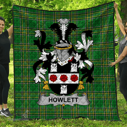 Scottish Howlett Or Hewlett Irish Coat of Arms Family Crest Quilt Irish National Tartan Irish County Quilts