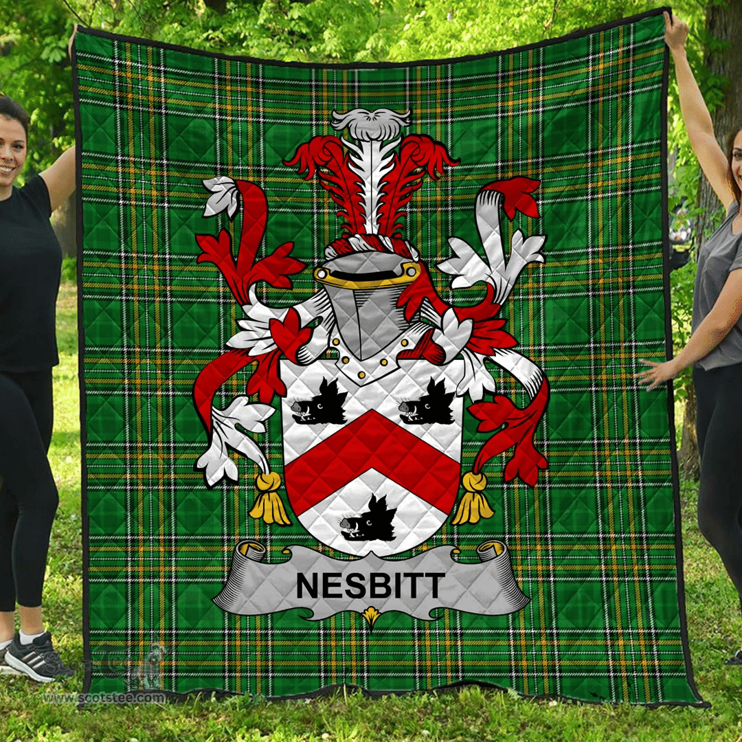 Scottish Nesbitt Irish Coat of Arms Family Crest Quilt Irish National Tartan Irish County Quilts