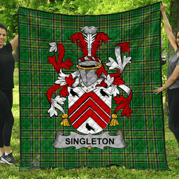 Scottish Singleton Irish Coat of Arms Family Crest Quilt Irish National Tartan Irish County Quilts