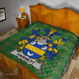 Scottish Harnett Or Hartnet Irish Coat of Arms Family Crest Quilt Irish National Tartan Irish County Quilts