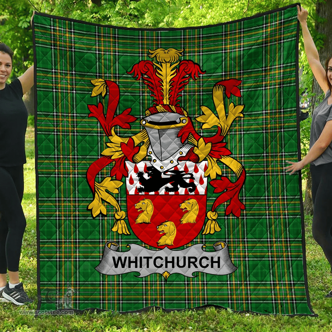 Scottish Whitchurch Irish Coat of Arms Family Crest Quilt Irish National Tartan Irish County Quilts