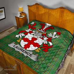 Scottish Laurence Irish Coat of Arms Family Crest Quilt Irish National Tartan Irish County Quilts