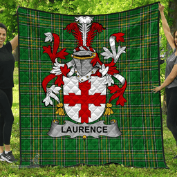 Scottish Laurence Irish Coat of Arms Family Crest Quilt Irish National Tartan Irish County Quilts