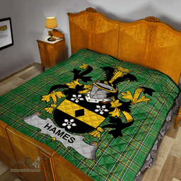 Scottish Hames Irish Coat of Arms Family Crest Quilt Irish National Tartan Irish County Quilts