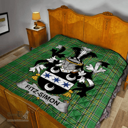Scottish Fitz-Simon Irish Coat of Arms Family Crest Quilt Irish National Tartan Irish County Quilts