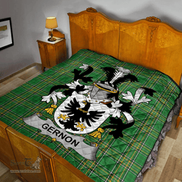 Scottish Gernon Or Garland Irish Coat of Arms Family Crest Quilt Irish National Tartan Irish County Quilts