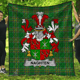 Scottish Naghten Or O'Naghten Irish Coat of Arms Family Crest Quilt Irish National Tartan Irish County Quilts