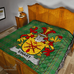 Scottish Ewart Irish Coat of Arms Family Crest Quilt Irish National Tartan Irish County Quilts