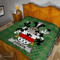 Scottish Cornyn Or O'Cornyn Irish Coat of Arms Family Crest Quilt Irish National Tartan Irish County Quilts