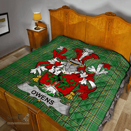 Scottish Owens Irish Coat of Arms Family Crest Quilt Irish National Tartan Irish County Quilts