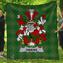 Scottish Owens Irish Coat of Arms Family Crest Quilt Irish National Tartan Irish County Quilts