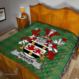 Scottish Parker Irish Coat of Arms Family Crest Quilt Irish National Tartan Irish County Quilts