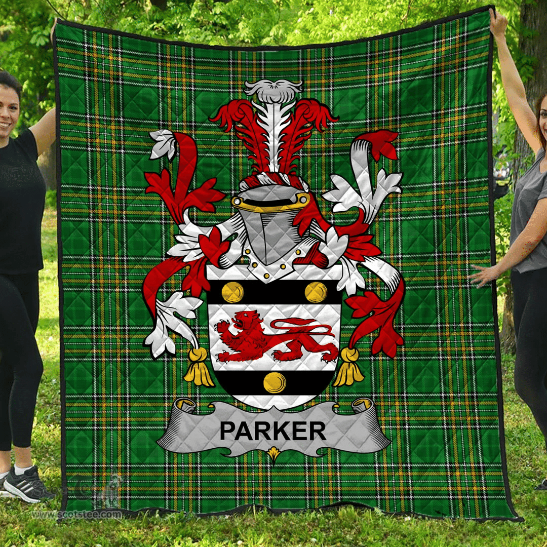 Scottish Parker Irish Coat of Arms Family Crest Quilt Irish National Tartan Irish County Quilts