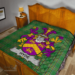 Scottish Hyde Irish Coat of Arms Family Crest Quilt Irish National Tartan Irish County Quilts