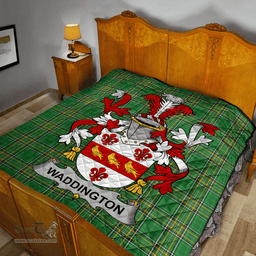 Scottish Waddington Irish Coat of Arms Family Crest Quilt Irish National Tartan Irish County Quilts