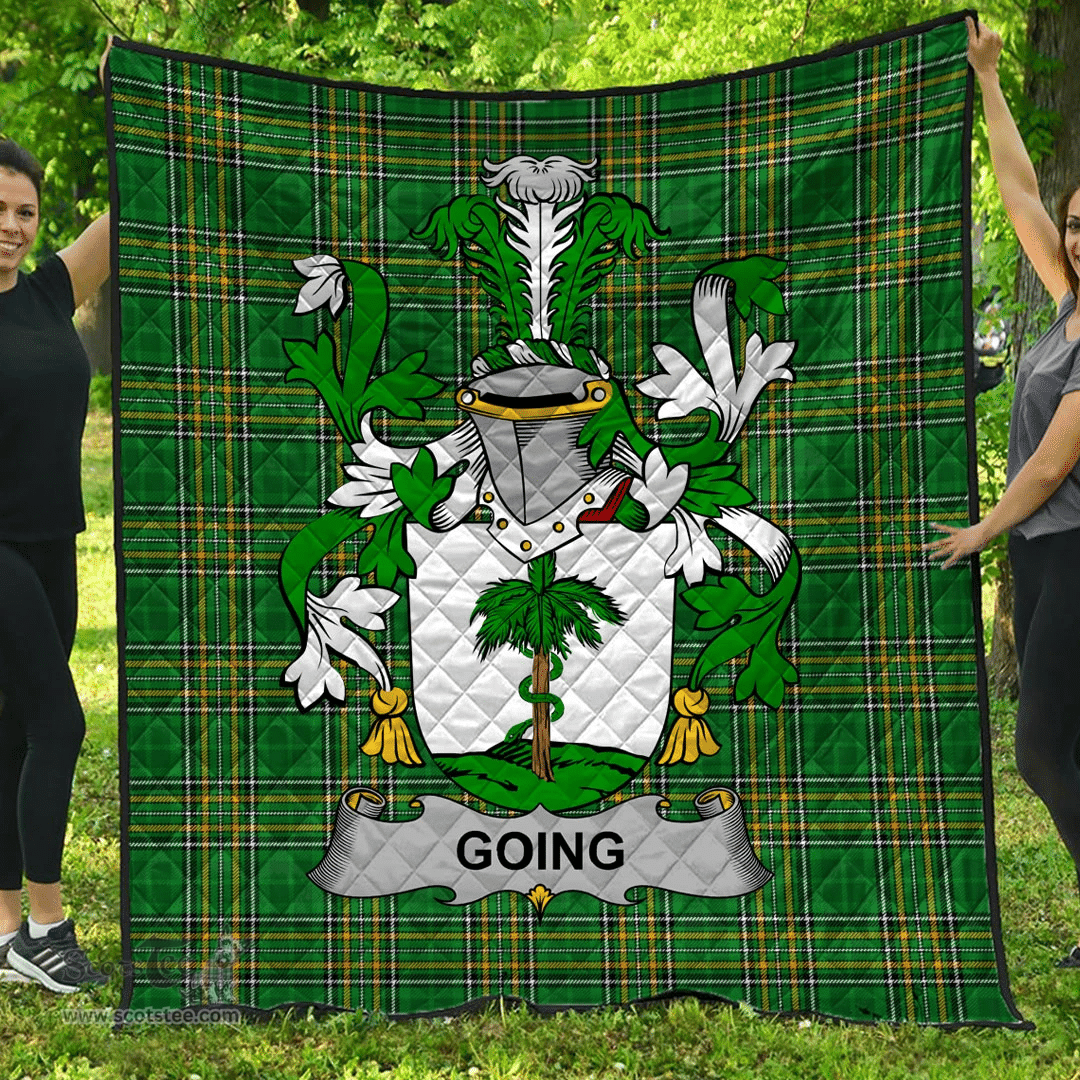 Scottish Going Irish Coat of Arms Family Crest Quilt Irish National Tartan Irish County Quilts