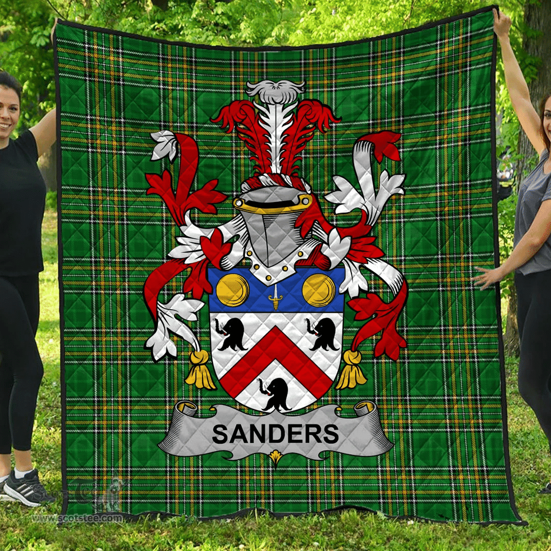 Scottish Sanders Irish Coat of Arms Family Crest Quilt Irish National Tartan Irish County Quilts