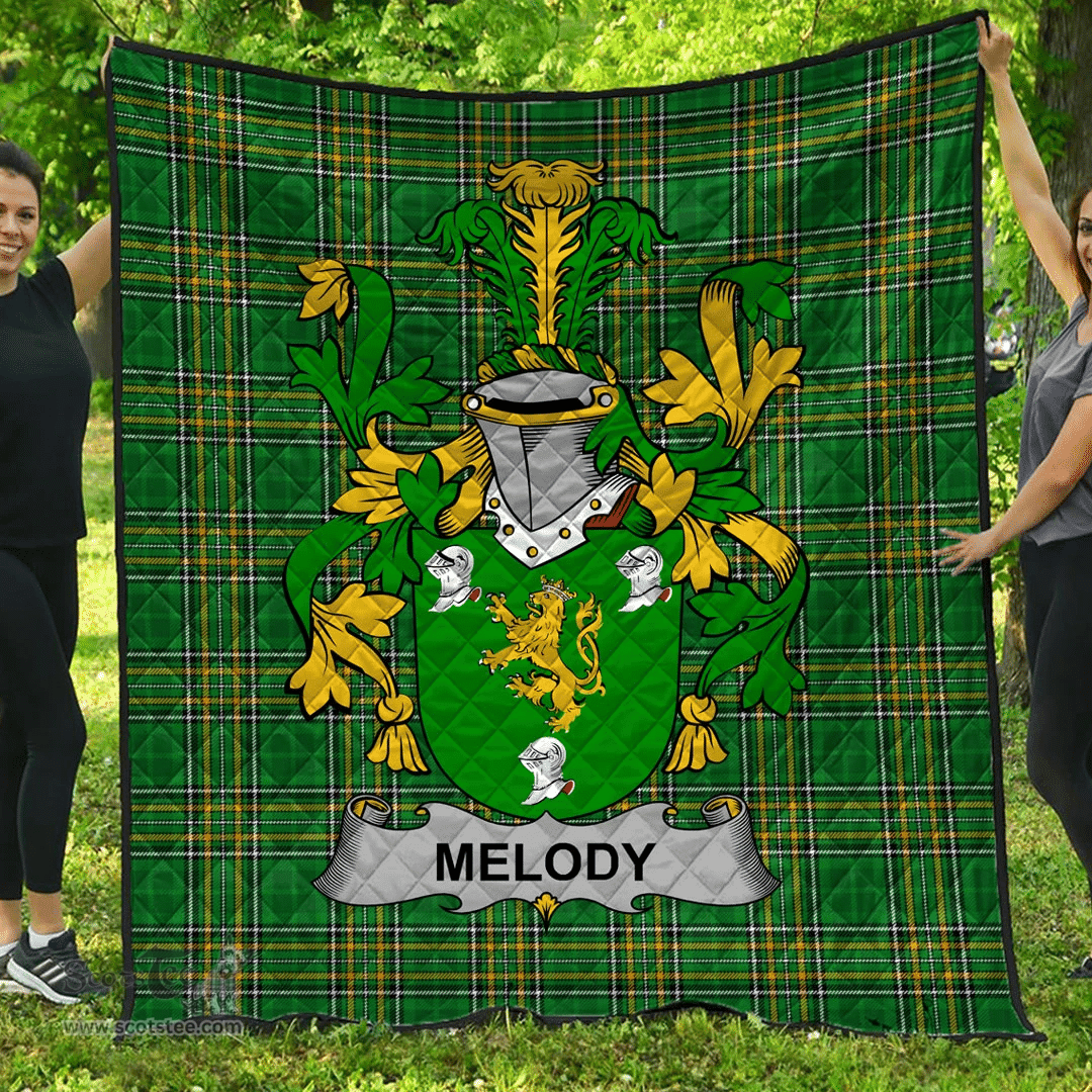 Scottish Melody Or O'Moledy Irish Coat of Arms Family Crest Quilt Irish National Tartan Irish County Quilts