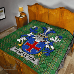 Scottish Pendleton Irish Coat of Arms Family Crest Quilt Irish National Tartan Irish County Quilts