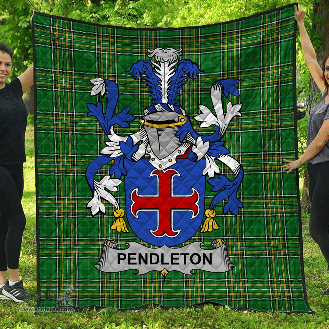 Scottish Pendleton Irish Coat of Arms Family Crest Quilt Irish National Tartan Irish County Quilts