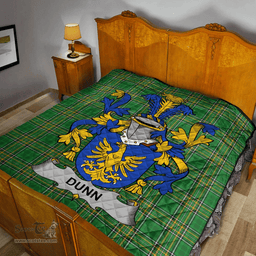 Scottish Dunn Or O'Dunn Irish Coat of Arms Family Crest Quilt Irish National Tartan Irish County Quilts