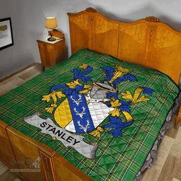 Scottish Stanley Irish Coat of Arms Family Crest Quilt Irish National Tartan Irish County Quilts