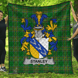 Scottish Stanley Irish Coat of Arms Family Crest Quilt Irish National Tartan Irish County Quilts