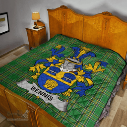 Scottish Bennis Irish Coat of Arms Family Crest Quilt Irish National Tartan Irish County Quilts