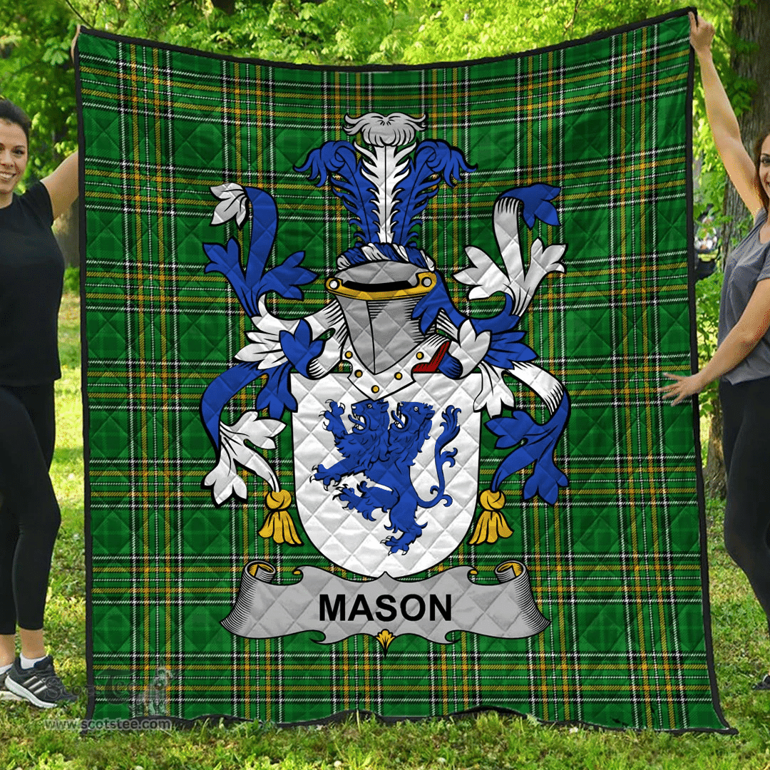 Scottish Mason Irish Coat of Arms Family Crest Quilt Irish National Tartan Irish County Quilts
