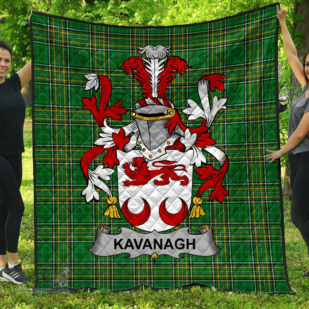 Scottish Kavanagh Or Cavanagh Irish Coat of Arms Family Crest Quilt Irish National Tartan Irish County Quilts