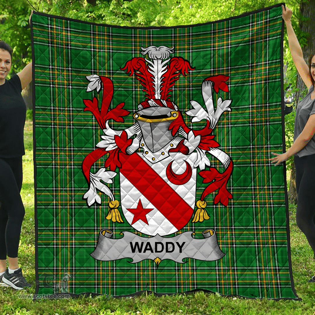 Scottish Waddy Irish Coat of Arms Family Crest Quilt Irish National Tartan Irish County Quilts