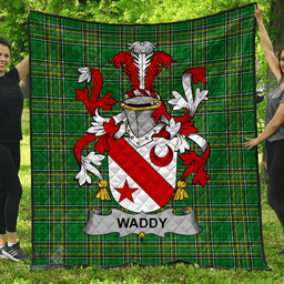 Scottish Waddy Irish Coat of Arms Family Crest Quilt Irish National Tartan Irish County Quilts