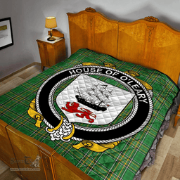 Scottish House Of O'Leary Irish Coat of Arms Family Crest Quilt Irish National Tartan Irish County Quilts