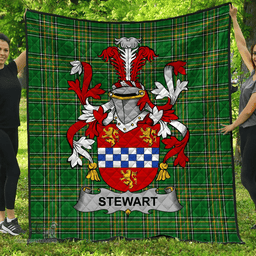 Scottish Stewart Irish Coat of Arms Family Crest Quilt Irish National Tartan Irish County Quilts