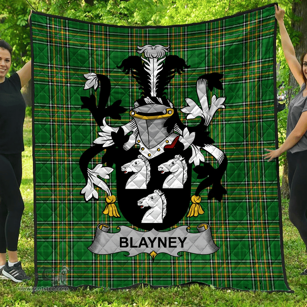 Scottish Blayney Irish Coat of Arms Family Crest Quilt Irish National Tartan Irish County Quilts