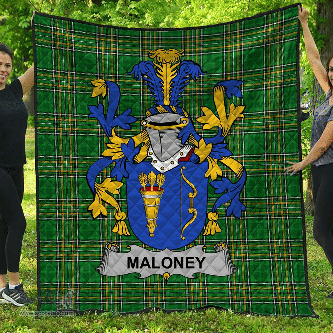Scottish Maloney Or O'Molony Irish Coat of Arms Family Crest Quilt Irish National Tartan Irish County Quilts