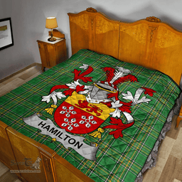 Scottish Hamilton Irish Coat of Arms Family Crest Quilt Irish National Tartan Irish County Quilts
