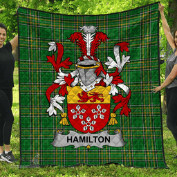 Scottish Hamilton Irish Coat of Arms Family Crest Quilt Irish National Tartan Irish County Quilts