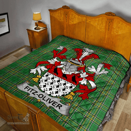 Scottish Fitz-Oliver Irish Coat of Arms Family Crest Quilt Irish National Tartan Irish County Quilts