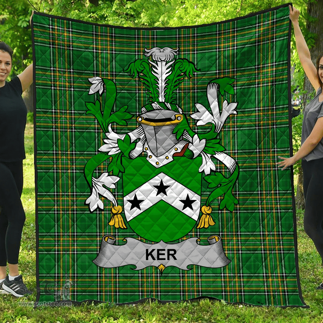 Scottish Ker Irish Coat of Arms Family Crest Quilt Irish National Tartan Irish County Quilts