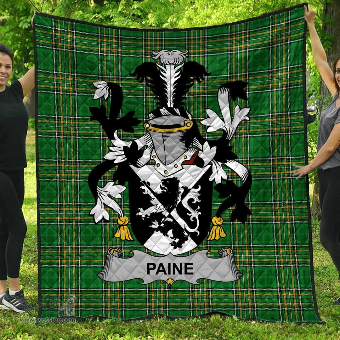 Scottish Paine Irish Coat of Arms Family Crest Quilt Irish National Tartan Irish County Quilts