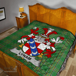 Scottish Lynam Or O'Lynam Irish Coat of Arms Family Crest Quilt Irish National Tartan Irish County Quilts