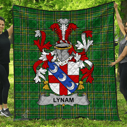 Scottish Lynam Or O'Lynam Irish Coat of Arms Family Crest Quilt Irish National Tartan Irish County Quilts