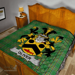 Scottish Oliver Irish Coat of Arms Family Crest Quilt Irish National Tartan Irish County Quilts